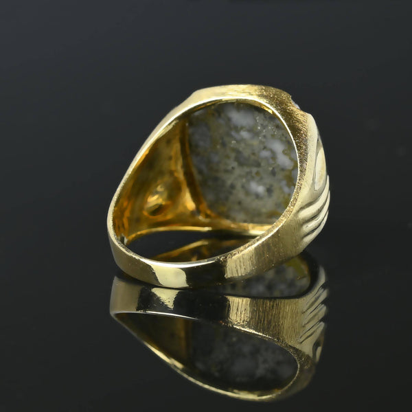 Vintage 10K Yellow Gold Silver in Quartz Ring - Boylerpf