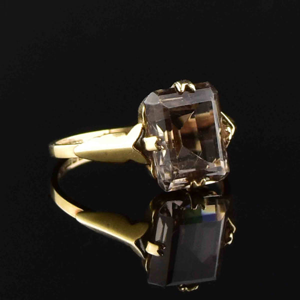 Vintage Smoky Quartz Gold Cocktail Ring - Boylerpf