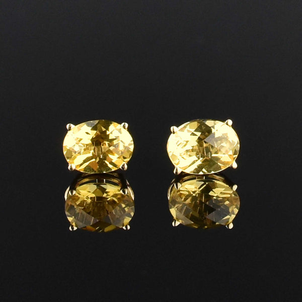 Vintage Citrine 14K Gold Stud Earrings - Boylerpf