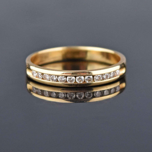 Vintage 14K Gold Diamond Half Eternity Ring, Sz 9.25 - Boylerpf