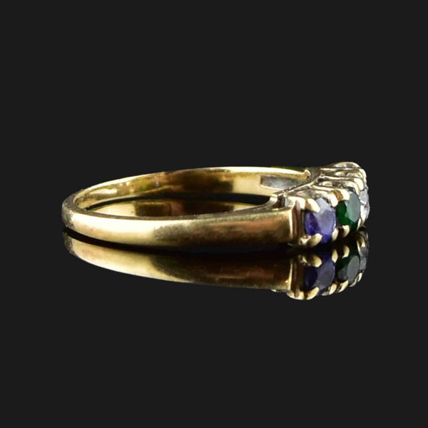 Vintage 10K Gold Purple Sapphire Topaz Stacking Ring - Boylerpf