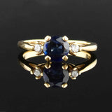 14K Gold Two Row Natural Sapphire Ring – Boylerpf