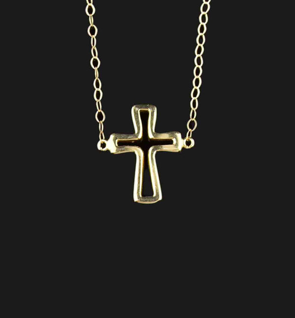 Vintage 10K Gold Cutout Cross Necklace - Boylerpf