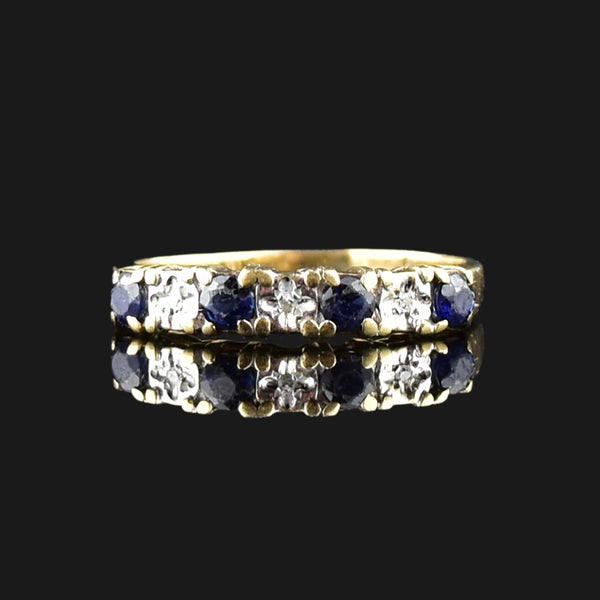 Vintage 10K Gold Diamond Sapphire Ring - Boylerpf