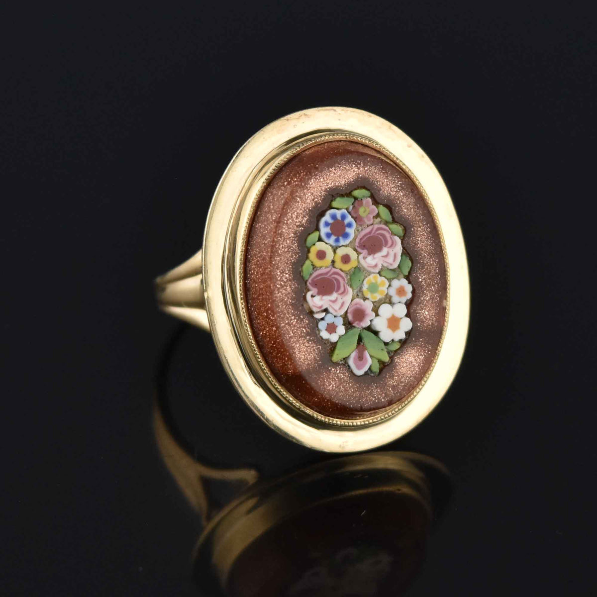 Antique Goldstone Micro Mosaic Ring, 10K Gold – Boylerpf
