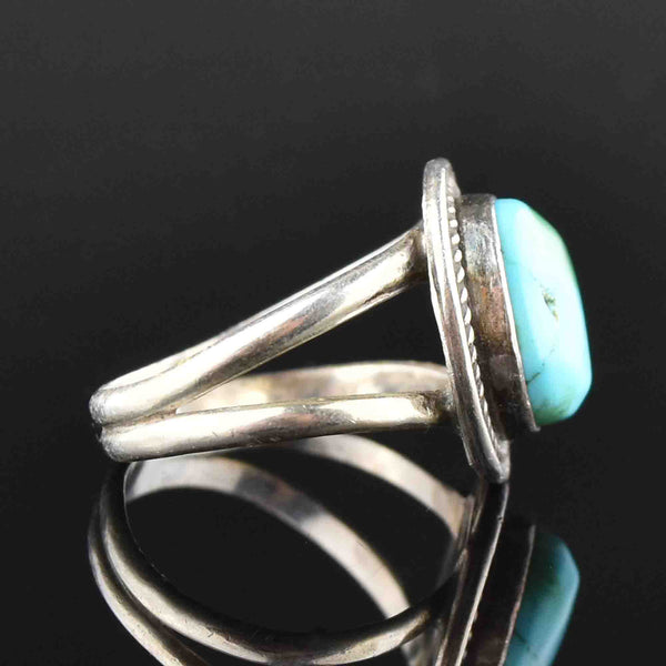 Vintage Large Turquoise Silver Ring, Sz 8.75 - Boylerpf