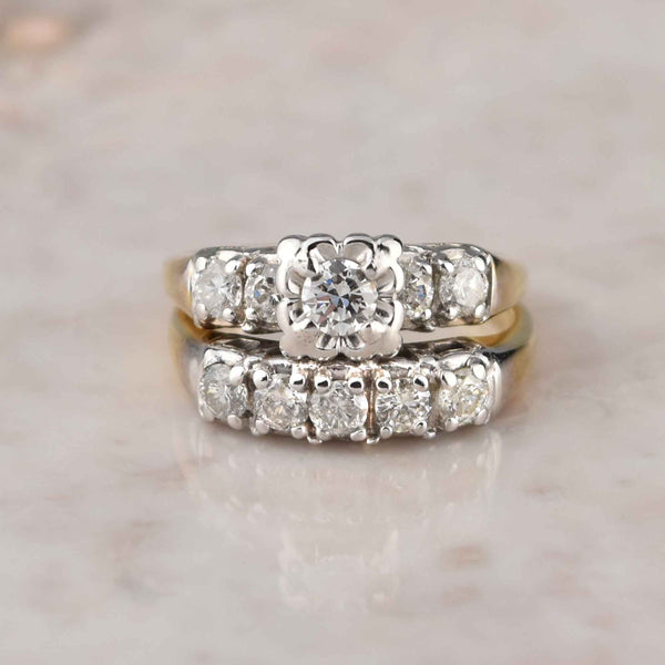 Vintage Moissanite Engagement Ring Set Solid Rose Gold Art Deco Diamond  Rings Unique Twisted Band Rings Anniversary Promise Bridal Set - Etsy | Wedding  ring sets, Cute engagement rings, Rose gold ring set