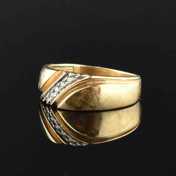 Vintage Diamond 14K Gold Band Ring, Sz 7.5 - Boylerpf
