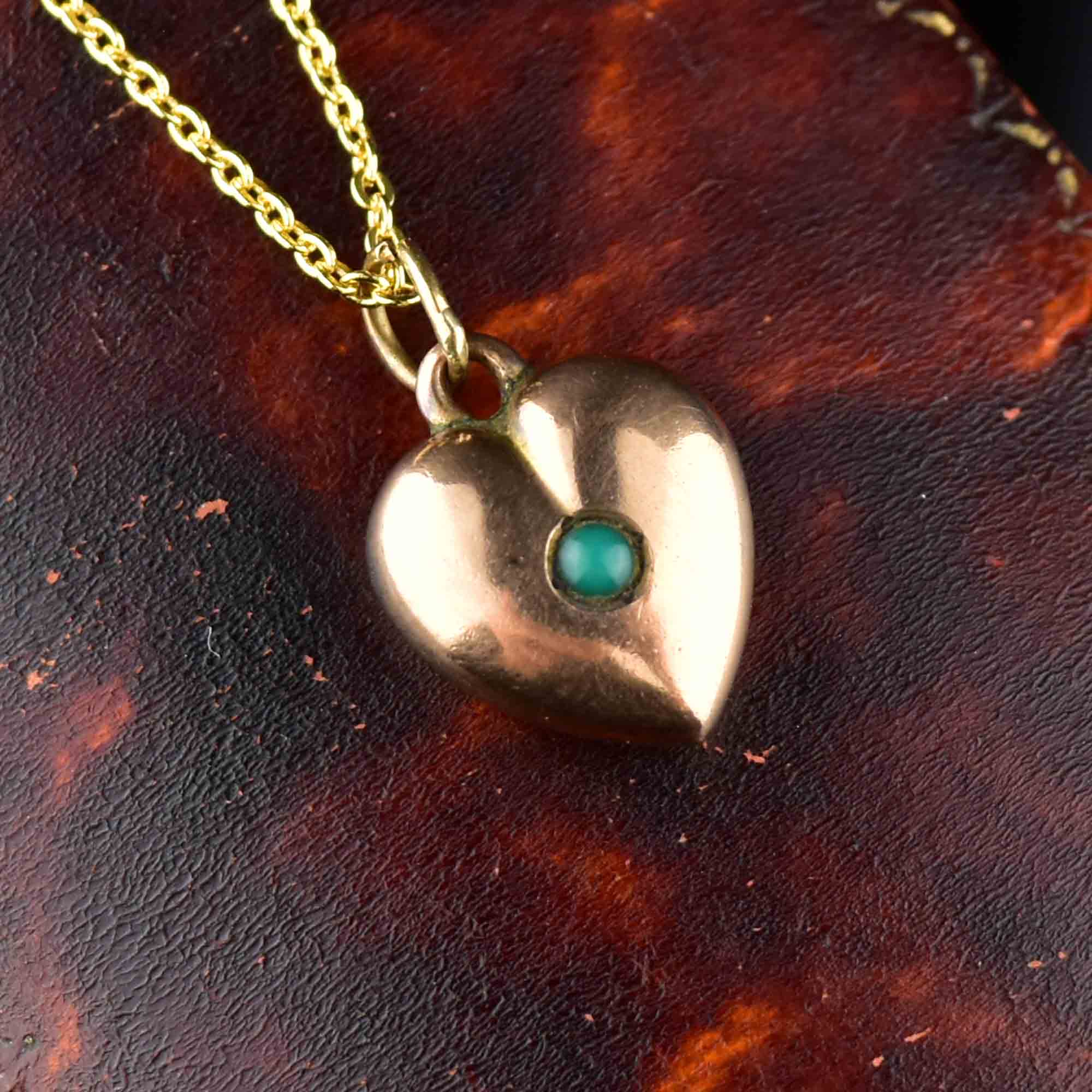 Vintage Turquoise Liquid Silver cheapest Big Puffy Heart Carved Roses Necklace Southwest