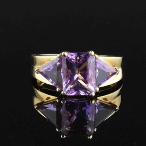 Vintage 14K Gold Amethyst Statement Ring - Boylerpf