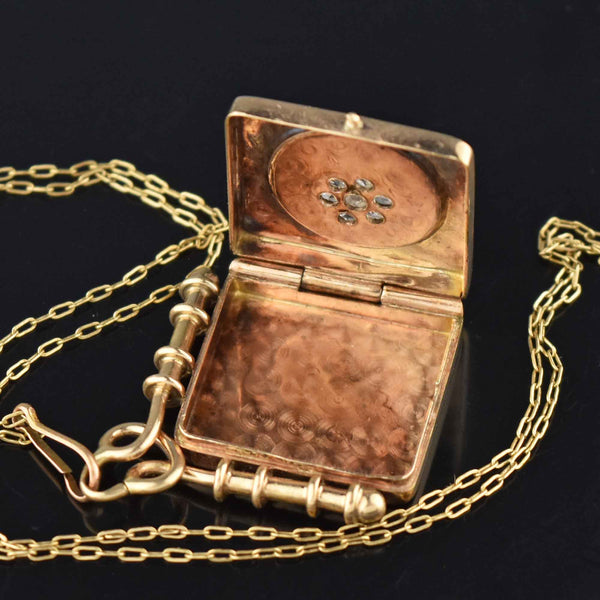 Antique Victorian 14K Gold Rose Cut Diamond Star Locket - Boylerpf