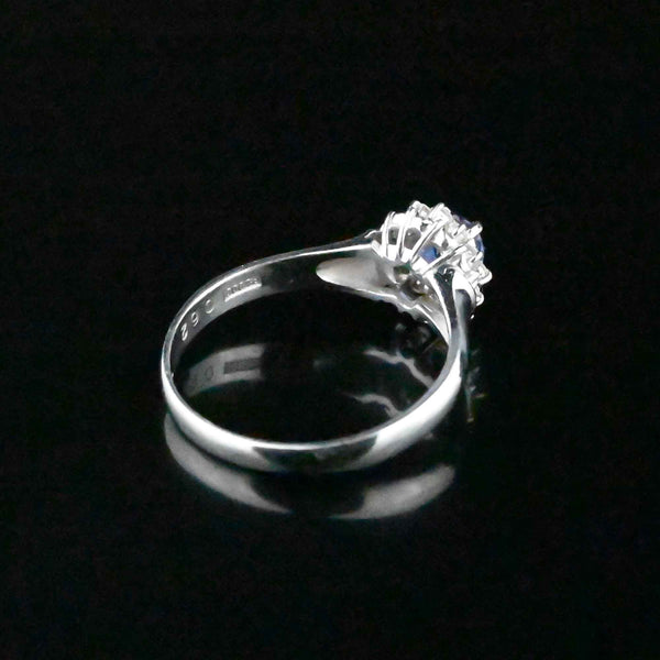 Platinum Diamond Halo Sapphire Ring, Princess Diana ON HOLD - Boylerpf