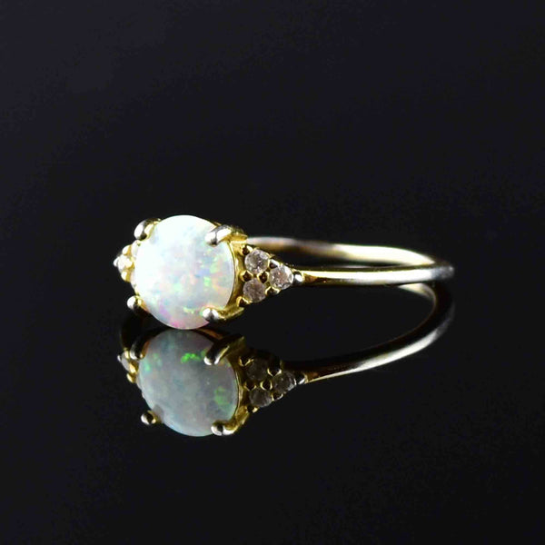 Vintage Silver Opal Quartz Ring, Sz 8.75 - Boylerpf