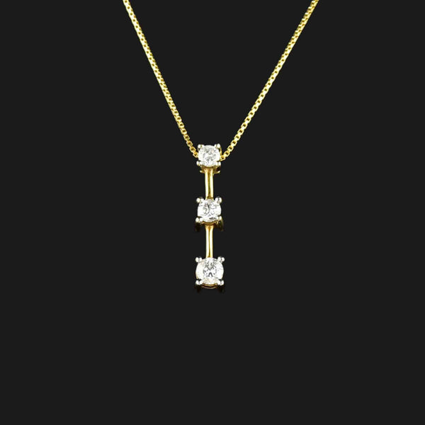 Vintage 10K Gold Diamond Journey Pendant Necklace - Boylerpf