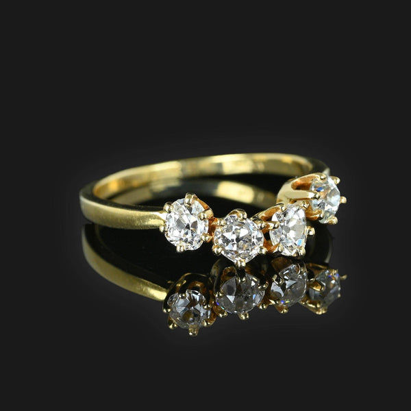 Antique 1.15 CTW Mine Cut Diamond Ring in 14K Gold - Boylerpf