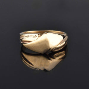 Heavy Vintage 10K Gold Ribbon Signet Ring, Sz 8 - Boylerpf