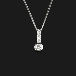 14K White Gold Diamond Ever Us Pendant Necklace - Boylerpf