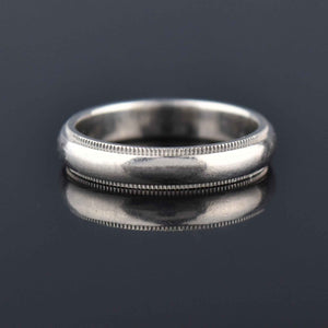 Tiffany & Co Platinum Milgrain Wedding Band Ring, 4mm - Boylerpf