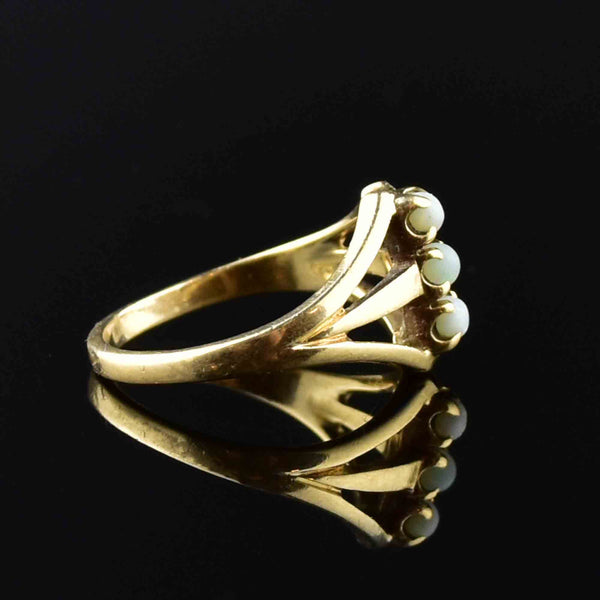 10K Gold Opal Geometric Statement Ring, Sz 5.5 - Boylerpf