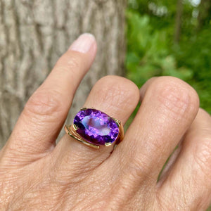 Vintage East West Amethyst 14K Gold Ring - Boylerpf