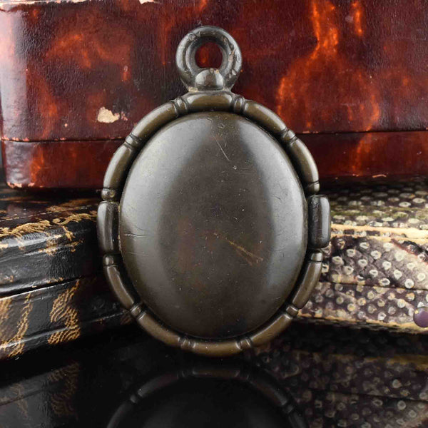 Antique Victorian Gutta Percha Star Locket Pendant - Boylerpf