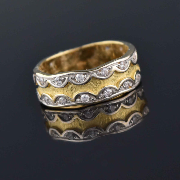 Wide Diamond Eternity Band Wedding Ring in 14K Gold - Boylerpf