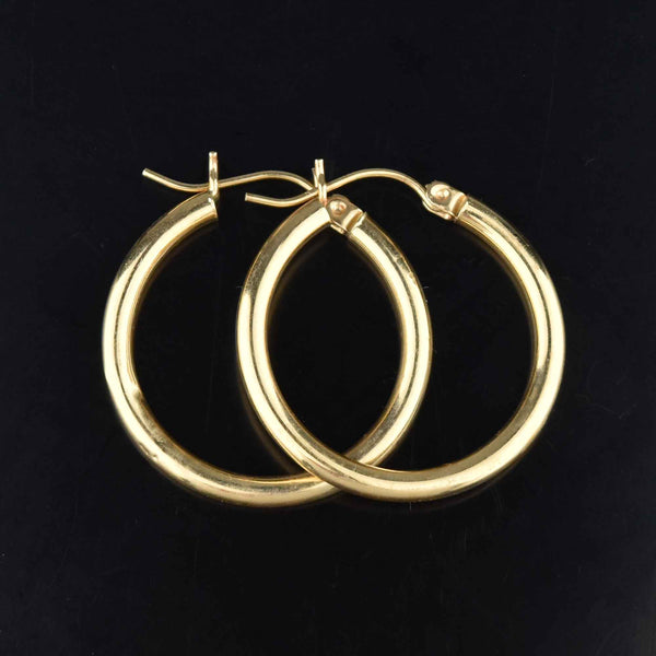 Large Vintage 14K Gold Hoop Earrings - Boylerpf