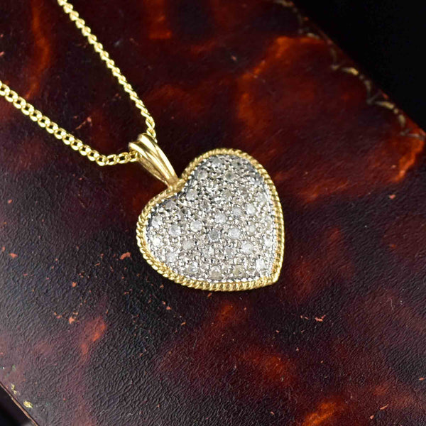 Vintage 10K Gold Diamond Heart Pendant Necklace – Boylerpf