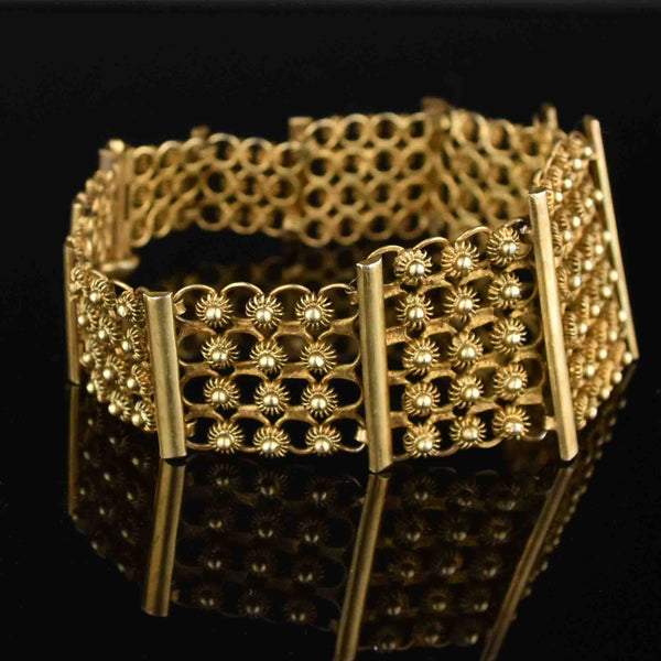 Etruscan Gold Floral Gate Bracelet - Boylerpf
