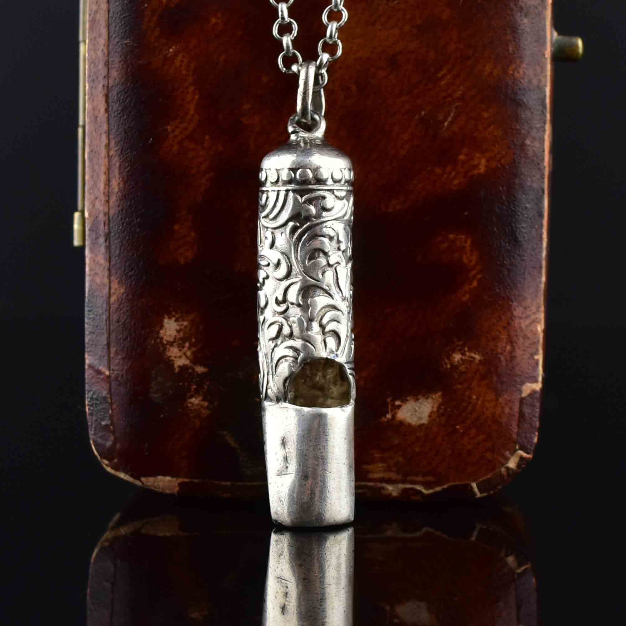 Stylish Stainless Steel Whistle Pendant Necklace For Men & Women - Silver Tone, 22" Chain, Great For Hiking Or Craft Projects
