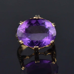 Vintage East West 12 CTW Amethyst Ring in 14K Gold - Boylerpf