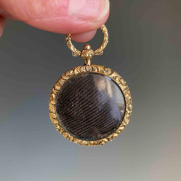 Victorian Georgian Repousse Gold Locket, Mourning Jewelry - Boylerpf