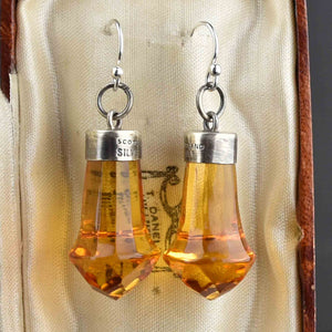 Vintage Scottish Silver Citrine Earrings - Boylerpf