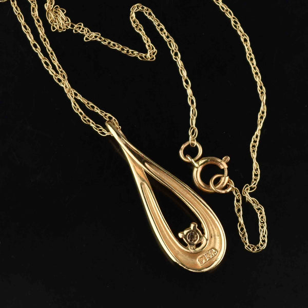 Vintage Infinity 14K Gold Diamond Pendant Necklace - Boylerpf