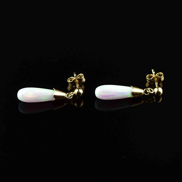 Vintage Gold Art Deco Style Opal Earrings - Boylerpf
