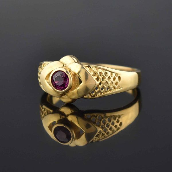 VIntage Art Deco Style 14K Gold Ruby Ring - Boylerpf
