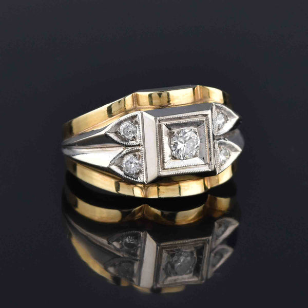 Diamond Mens Ring in 18K Gold - 235-DR161 in 3.150 Grams