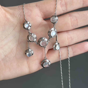 Vintage Arts and Crafts Silver Moonstone Necklace - Boylerpf