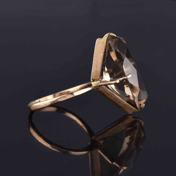 Vintage Smoky Quartz Ring in 14K Gold 10.5 CTW - Boylerpf