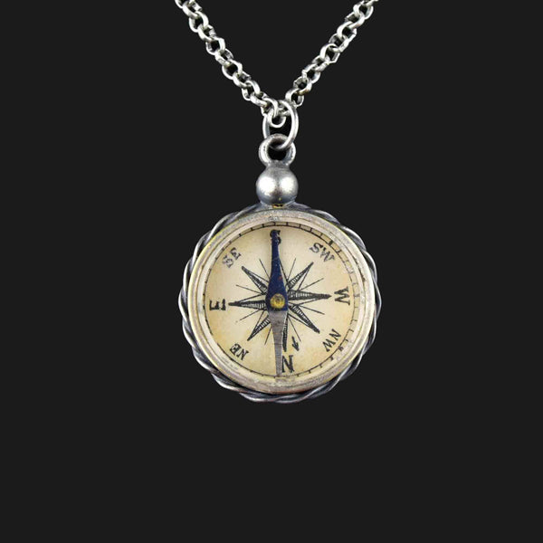 Silver Pirate Compass Pendant – Pirate Clothing Store