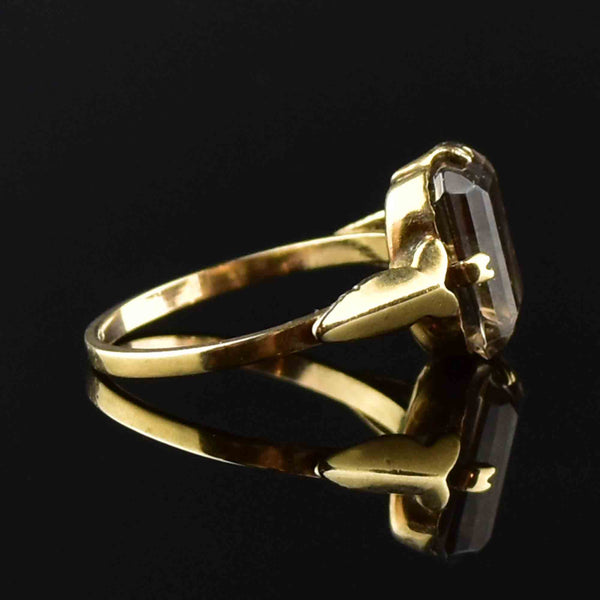 Vintage Smoky Quartz Gold Cocktail Ring - Boylerpf