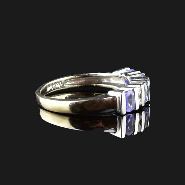 Vintage 14K White Gold Diamond Tanzanite Ring - Boylerpf