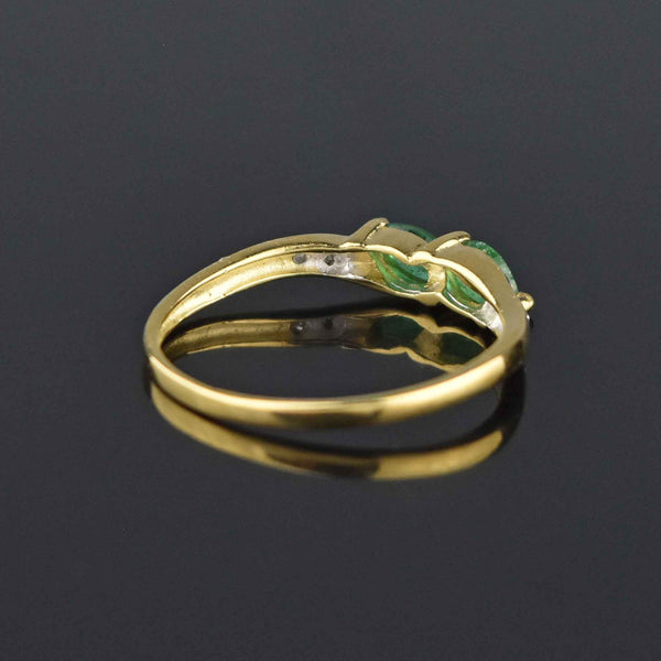 Marquis Natural Emerald Diamond 14K Gold Ring - Boylerpf