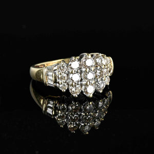 Mid Century .85 Carat Diamond Cluster Ring - Boylerpf