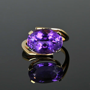 Vintage East West Amethyst 14K Gold Ring - Boylerpf