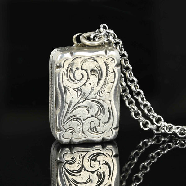 Antique Victorian Silver Vinaigrette Pendant, C 1854 - Boylerpf