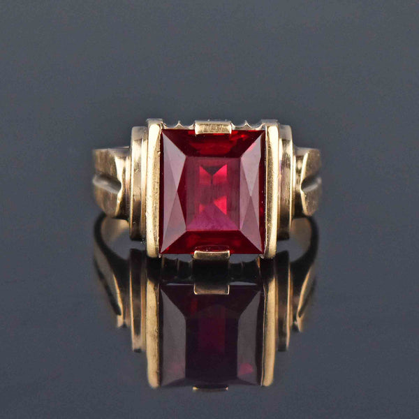 Red Stone Men's Signet Ring with Genuine Diamonds Jewelry Gift for Man – J  F M