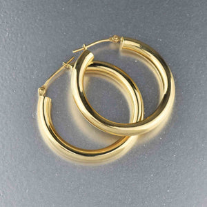 Vintage Large 10K Gold Hoop Earrings - Boylerpf