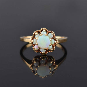 Vintage Estate Gold Opal Cluster Cocktail Ring - Boylerpf