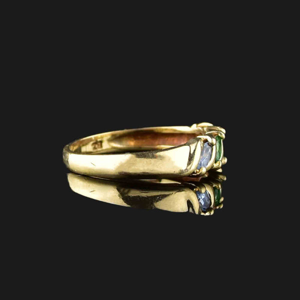 Vintage 10K Gold Four Stone Topaz Emerald Ring - Boylerpf
